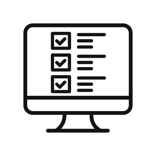 Checklist showing on computer monitor icon
