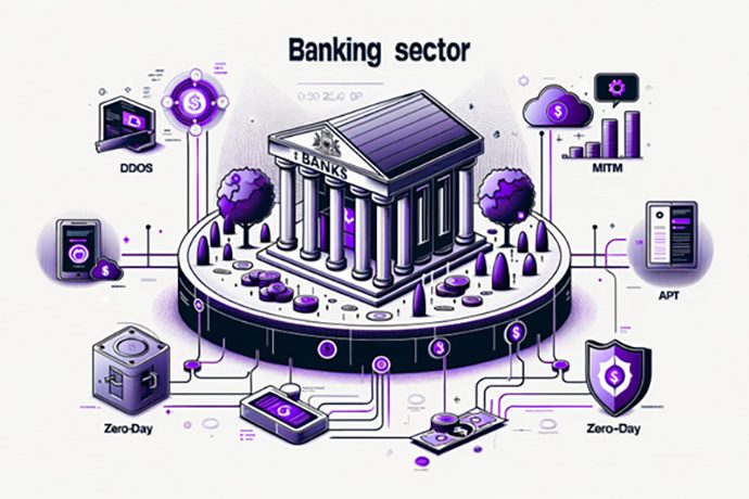 3d image of a bank with the title "Banking sector"